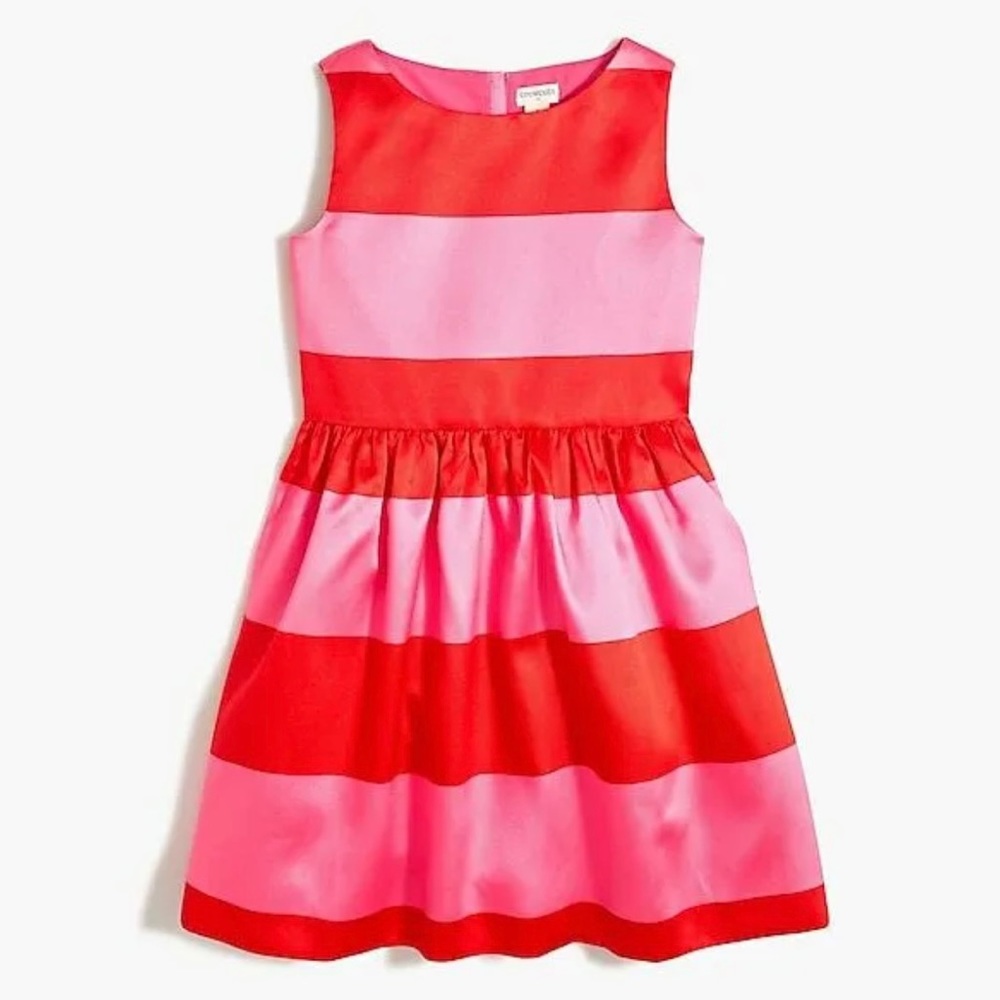 Gorgeous Pink and Res Striped Party Dress from J.Crew Size 2T